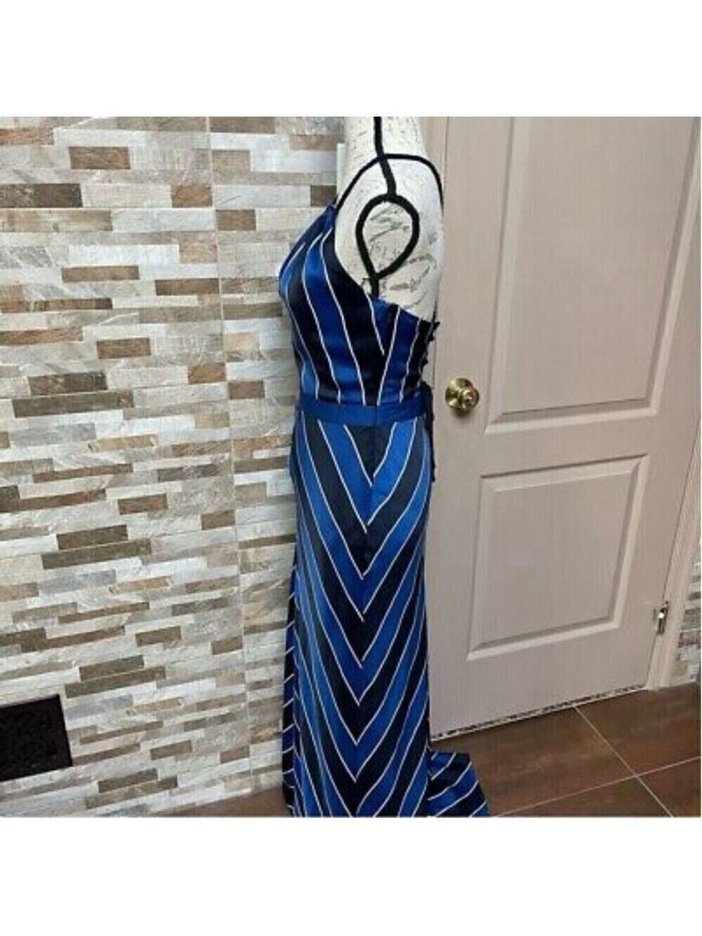 Guess Nautical Sailor Striped Rope Maxi Dress Sz 6 Resortwear Coastal Geometric - Picture 9 of 15